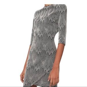 MANGO ZIGZAG ASYMMETRICAL DRESS